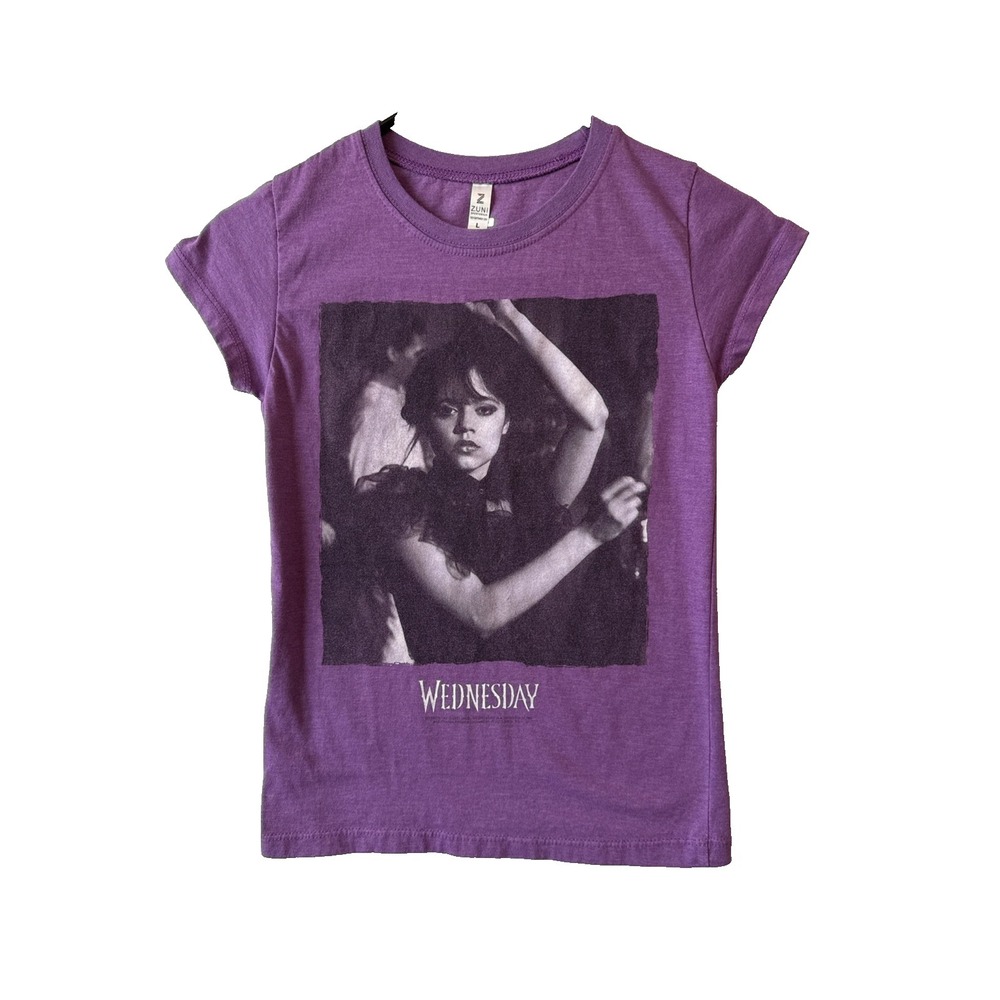 Zuni Sportswear Wednesday‎ Adam's Dance Graphic Purple T Shirt Girls Large